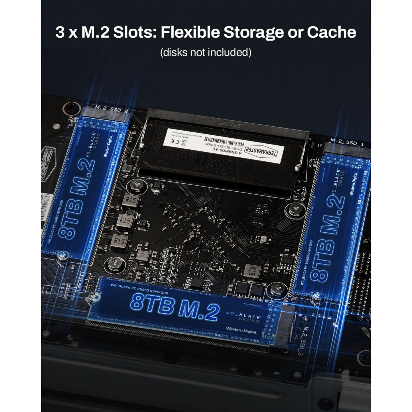 Terramaster f2-425 plus nas (wit, 2x 5gbe, hdmi, usb)
