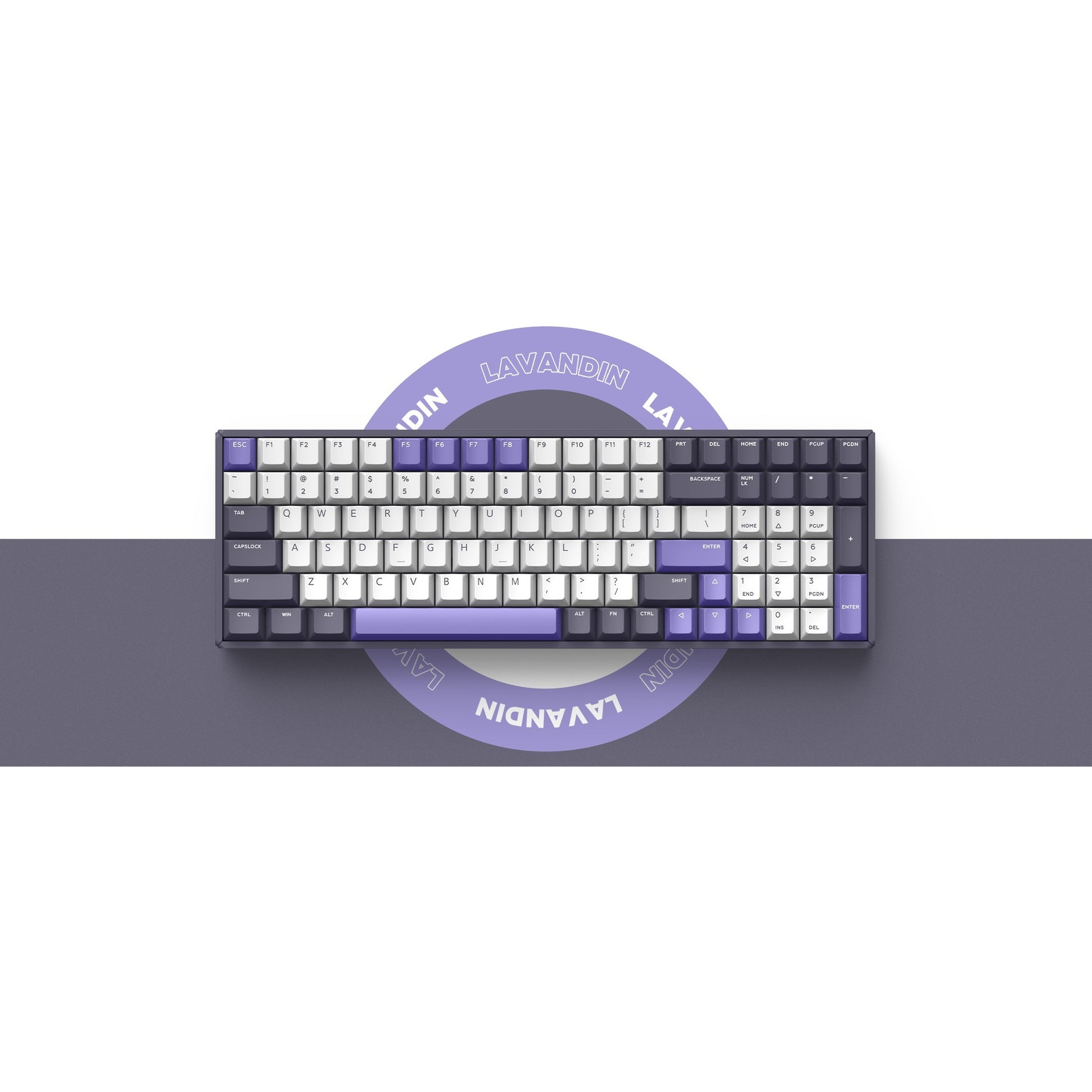 Iqunix f97 lavandin wireless mechanical keyboard (lavendel, us lay-out (qwerty), cherry mx silent red, 96%, rgb leds, hot-swappable, pbt, 2.4ghz | bluetooth 5.1 | usb-c)