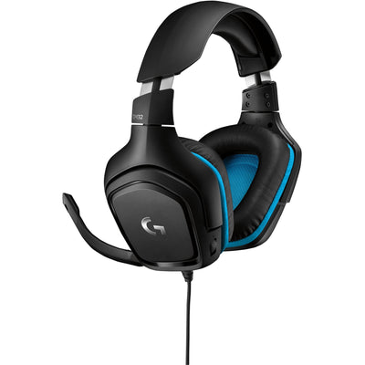 Logitech g432 7.1 surround sound wired over-ear gaming headset (zwart blauw, pc, playstation 4, playstation 5, xbox one, xbox series x|s, nintendo switch)