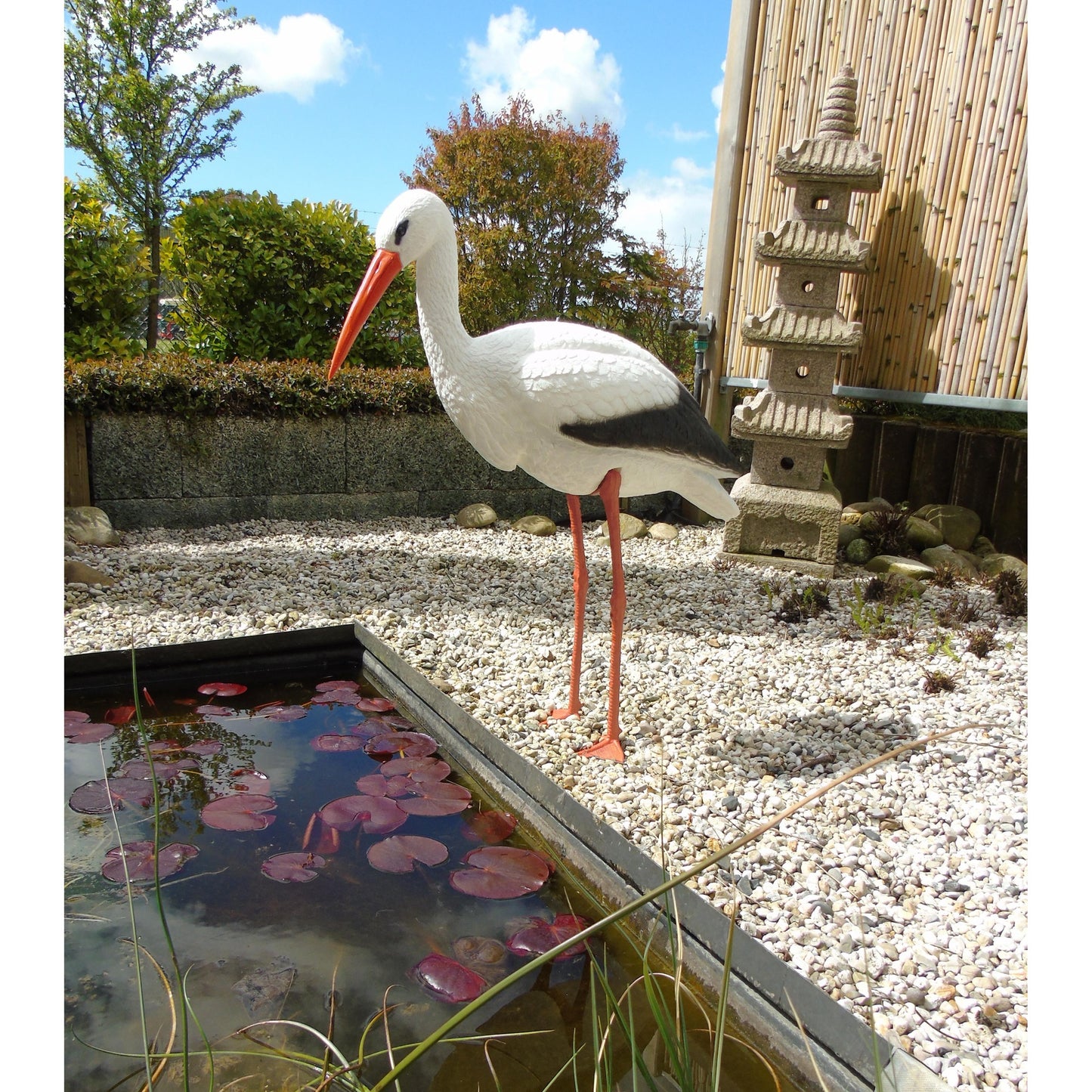 Ubbink ooievaar waterornament