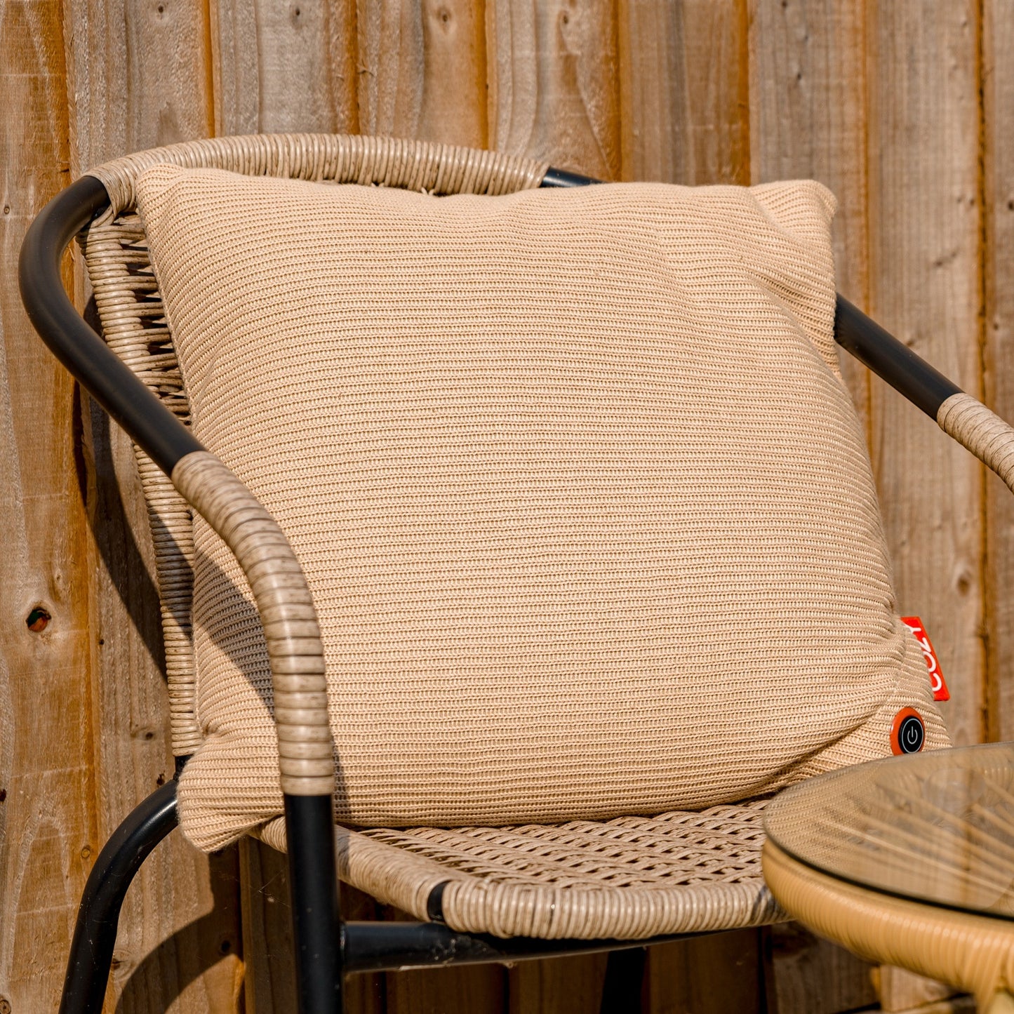 Cozy una knitted 45 x 45 cm draadloos warmtekussen (lichtbeige, powerbank 5000 mah)