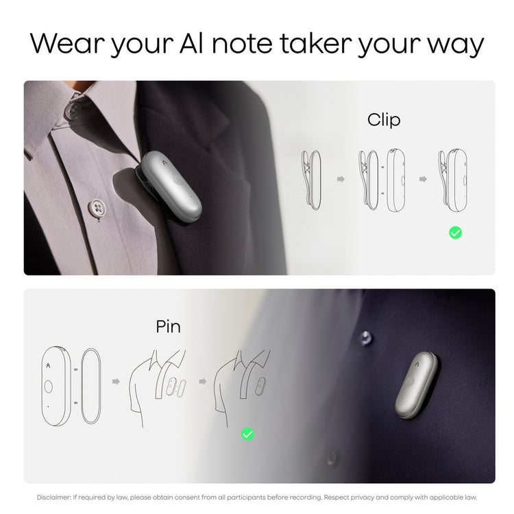 Plaud notepin s dicteerapparaat (zwart, 64 gb, bluetooth 5.2 ble (bluetooth low energy) wi-fi)