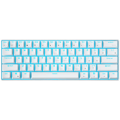 Royal kludge rk61 draadloos mechanisch toetsenbord, gaming toetsenbord (wit, us lay-out, red switch, 60%, rgb, hot swap, 2.4 ghz usb-c bluetooth)