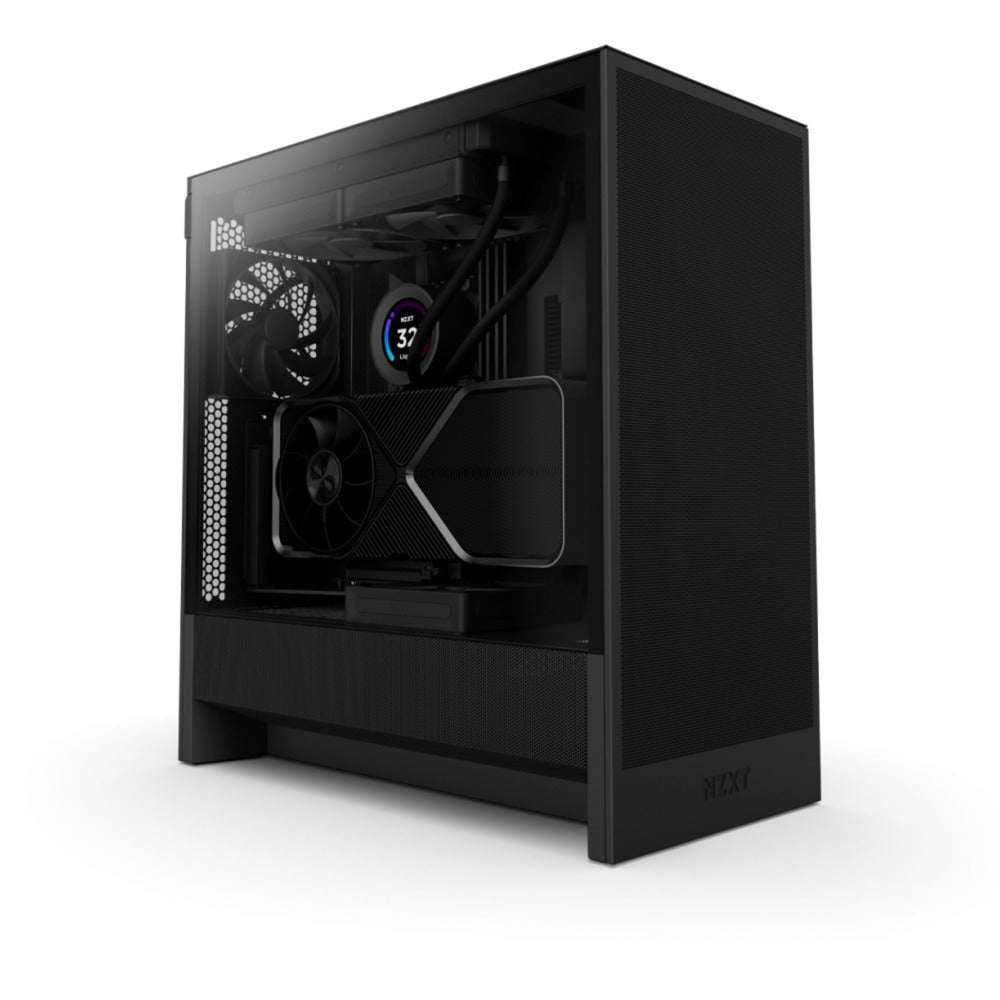 Nzxt h5 flow v2 midi tower behuizing (zwart | 1x usb-a | 1x usb-c | tempered glass)