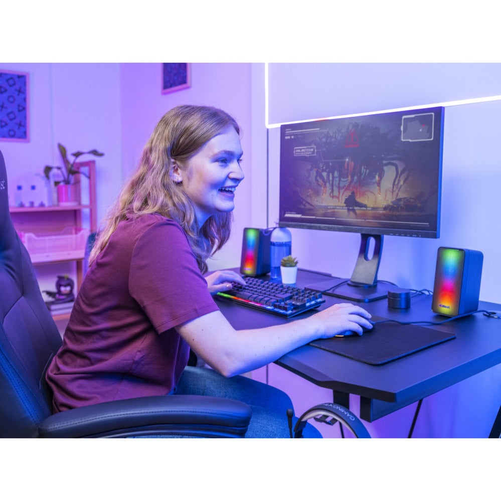Trust gxt 611 wezz illuminated 2.0 rgb speaker set pc-luidspreker (zwart, rgb leds)