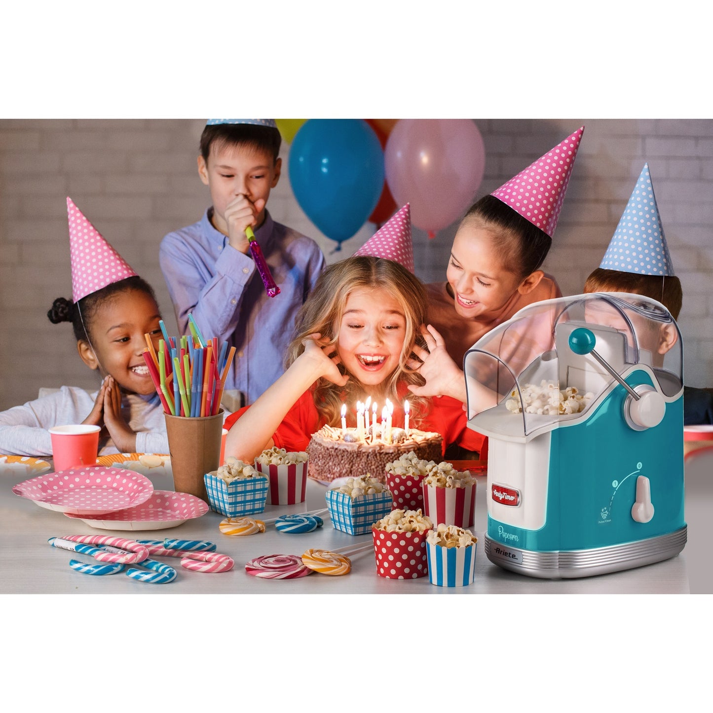 Ariete party time pop corn maker 2958 01 popcornmaker (lichtblauw)