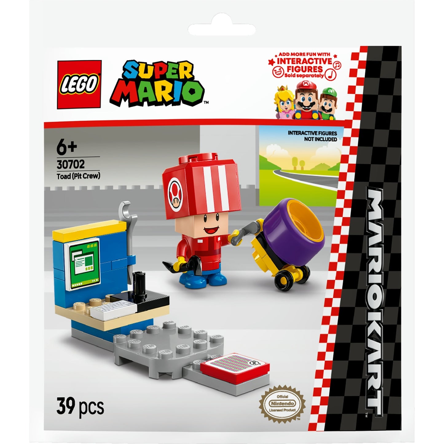 Lego super mario - mario kart - toad (pitstop) constructiespeelgoed (30702)