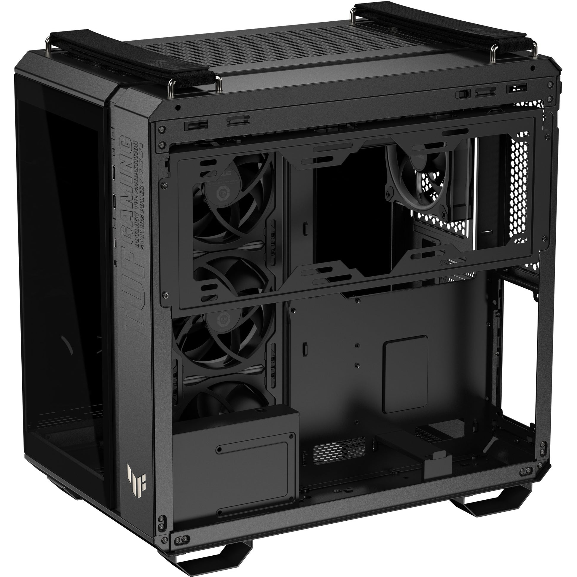 Asus tuf gaming gt502 horizon argb midi tower behuizing (zwart | 3x usb-a | 1x usb-c | tempered glass)
