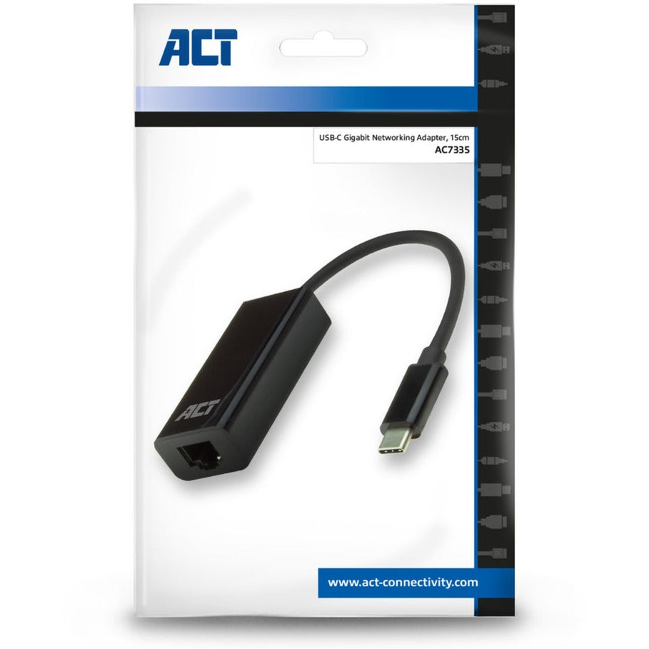 Act connectivity usb-c gigabit netwerkadapter (zwart)