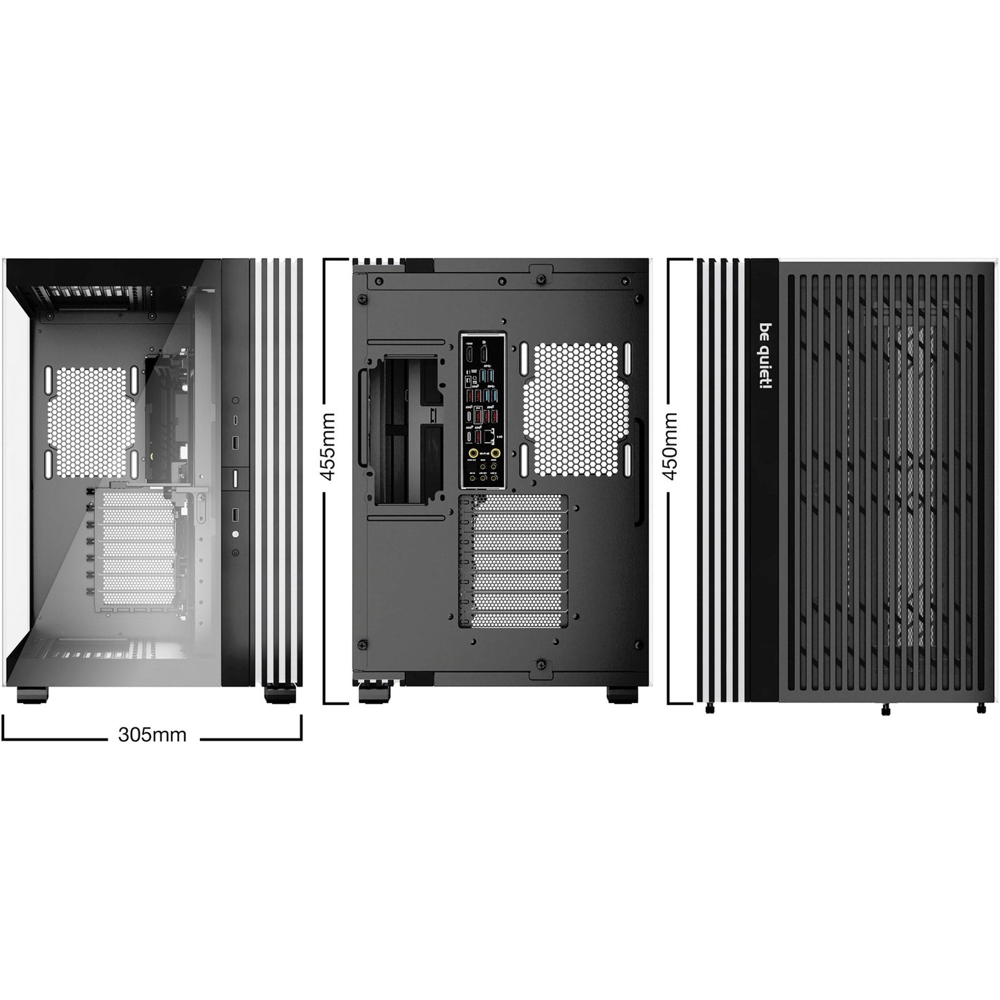 Be quiet! light base 600 dx midi tower behuizing (zwart | 2x usb-a | 1x usb-c | rgb | window)