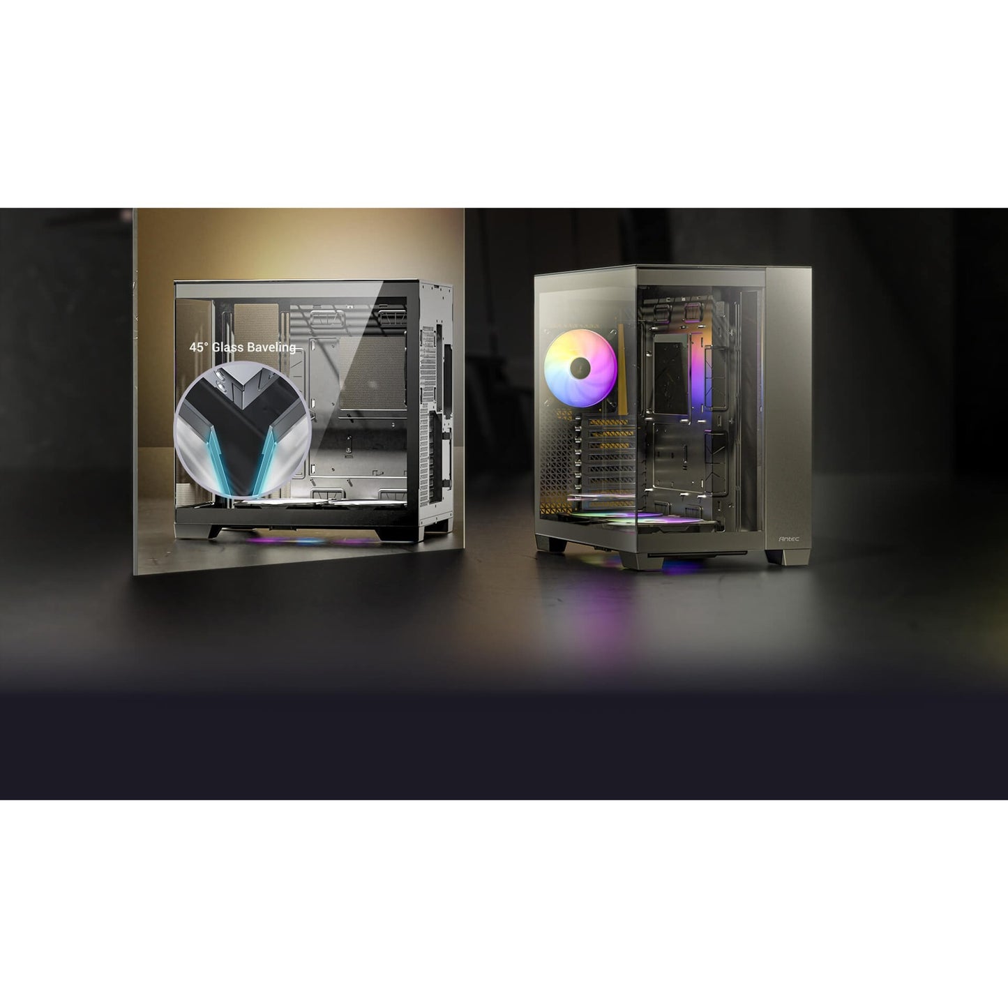 Antec c8 argb midi tower behuizing (zwart | 2x usb-a | 1x usb-c | tempered glass)