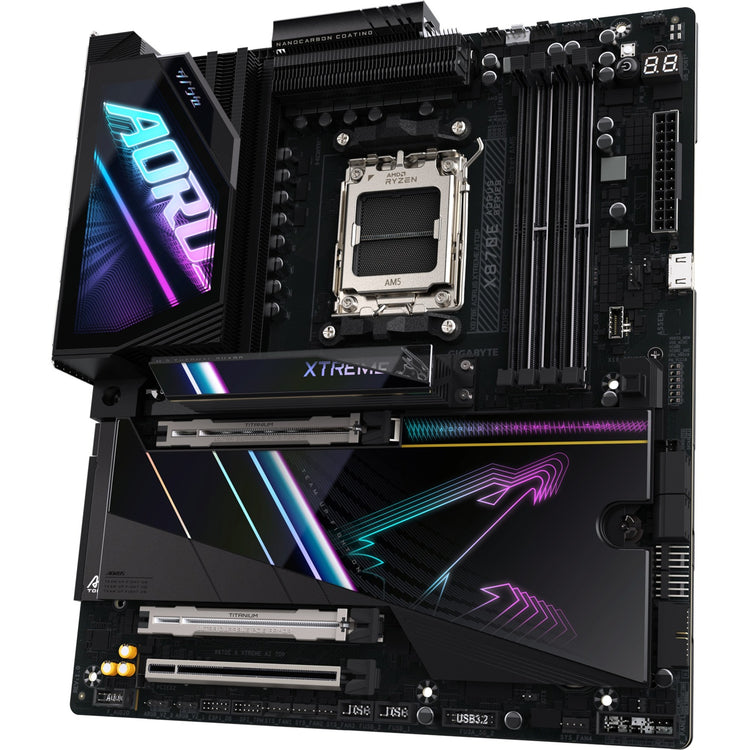 Gigabyte x870e a xtreme ai top socket am5 moederbord (zwart, raid, 2x 10 gb-lan, wlan, bt, sound, e-atx)