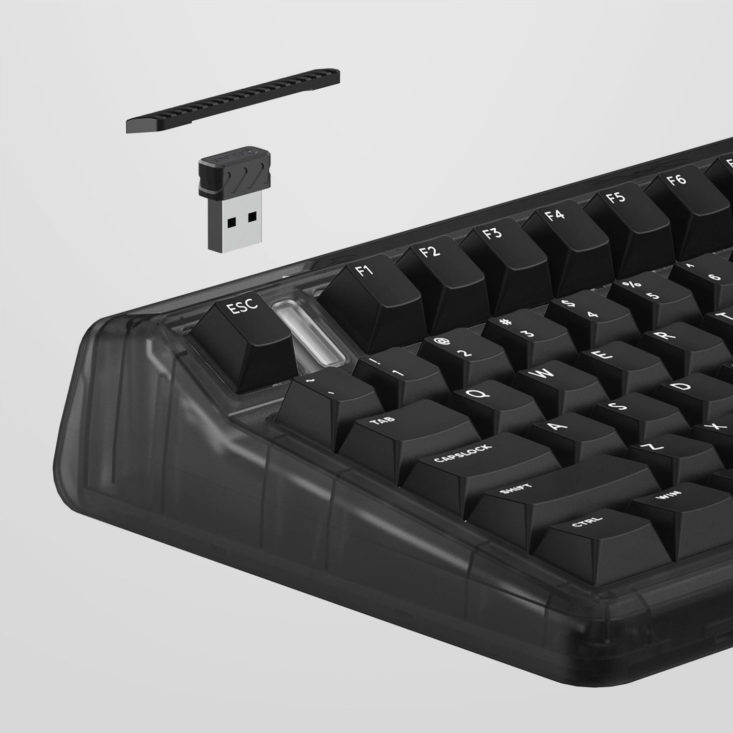 Iqunix og80 dark side wireless mechanical keyboard (zwart, us lay-out (qwerty), cherry mx brown, 80% (tkl), rgb leds, hot-swappable, pbt, 2.4ghz | bluetooth 5.1 | usb-c)