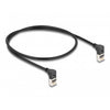Delock rj45 network cable cat.6a s ftp slim 90° upwards upwards angled 0.5 m kabel (zwart)