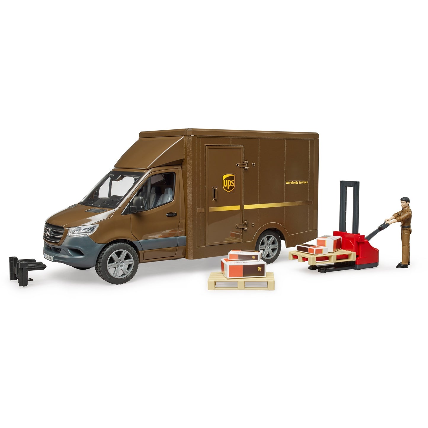 Bruder mb sprinter ups met chauffeur en toebehoren modelvoertuig (02678)
