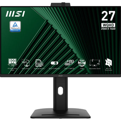 Msi pro mp275qpdg 27 monitor (zwart, 2x hdmi, displayport, 4x usb-a, usb-b, usb-c, rj-45, 100 hz)