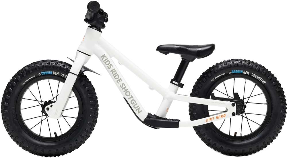 Kids ride shotgun dirt hero balance bike 12