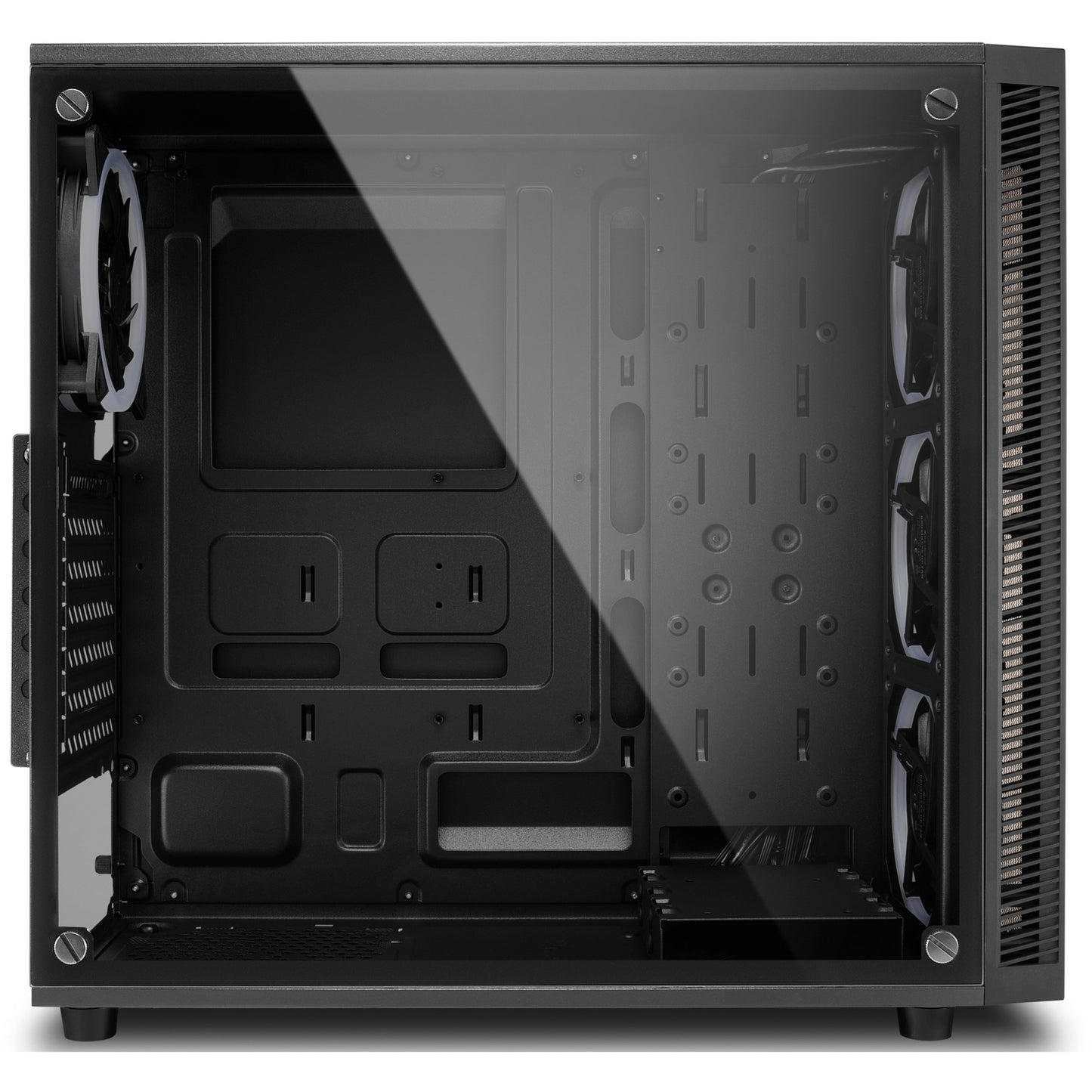 Sharkoon tg4m rgb midi tower behuizing (zwart | 2x usb-a | rgb | tempered glass)