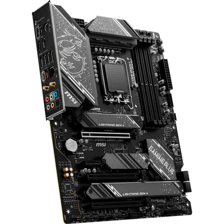 Msi z790 gaming plus wifi socket 1700 moederbord (grijs zwart, raid, 2.5 gb-lan, wi-fi 6e, bt, sound, atx)