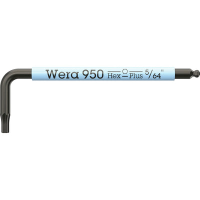 Wera 950 9 hex-plus multicolour imperial 3 stiftsleutelset, blacklaser (zwart, 9‑delig)