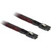 Delock mini sas sff-8087 > mini sas sff-8087 kabel (rood zwart, 1 meter)