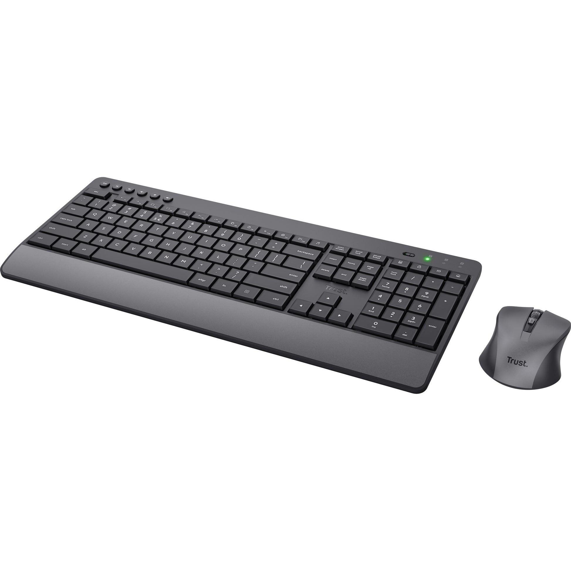Trust trezo comfort draadloze toetsenbord- en muisset desktopset (zwart, us lay-out (qwerty), 100%)