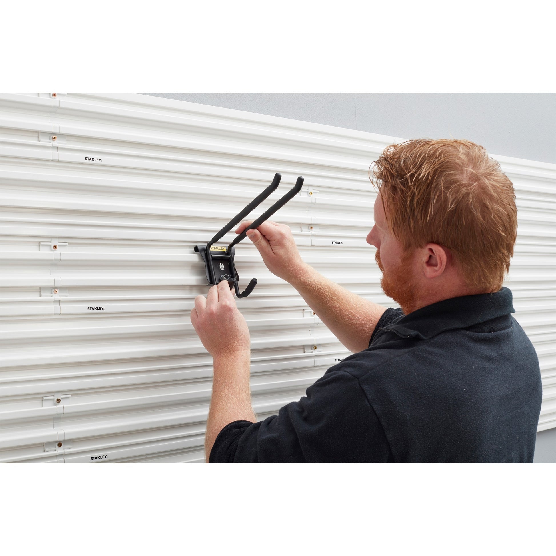 Stanley track wall - dubbele haak houder (zwart)