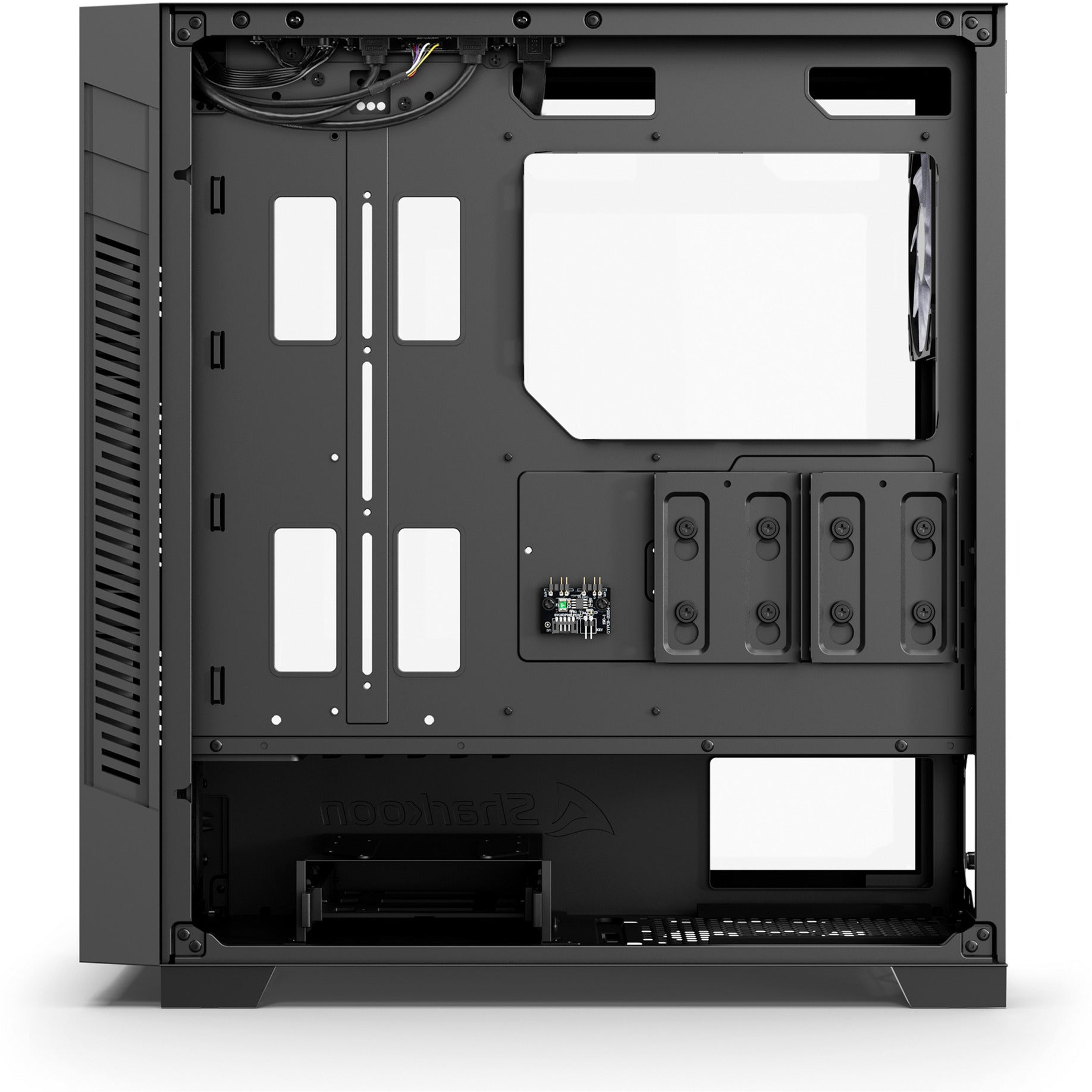 Sharkoon s25-w2 argb midi tower behuizing (zwart | 2x usb-a | 1x usb-c | rgb | tempered glass)
