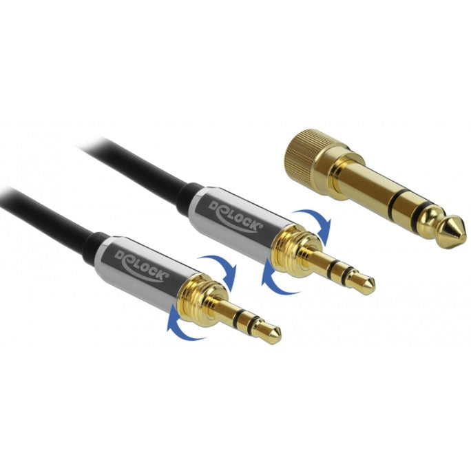 Delock stereokabel 3,5 mm 3 pin-stekker > 3,5 mm 3 pin-stekker (zwart, 3 meter)