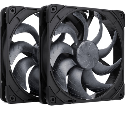 Noctua nf-a14x25 g2 pwm sx2-pp chromax.black case fans (zwart, 2 stuks, 140 x 140 x 25 mm)