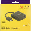 Delock hdmi audio extractor compact adapter (zwart, 0,3 meter, 4k 60hz)