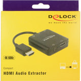 Delock hdmi audio extractor compact adapter (zwart, 0,3 meter, 4k 60hz) - afbeelding 4