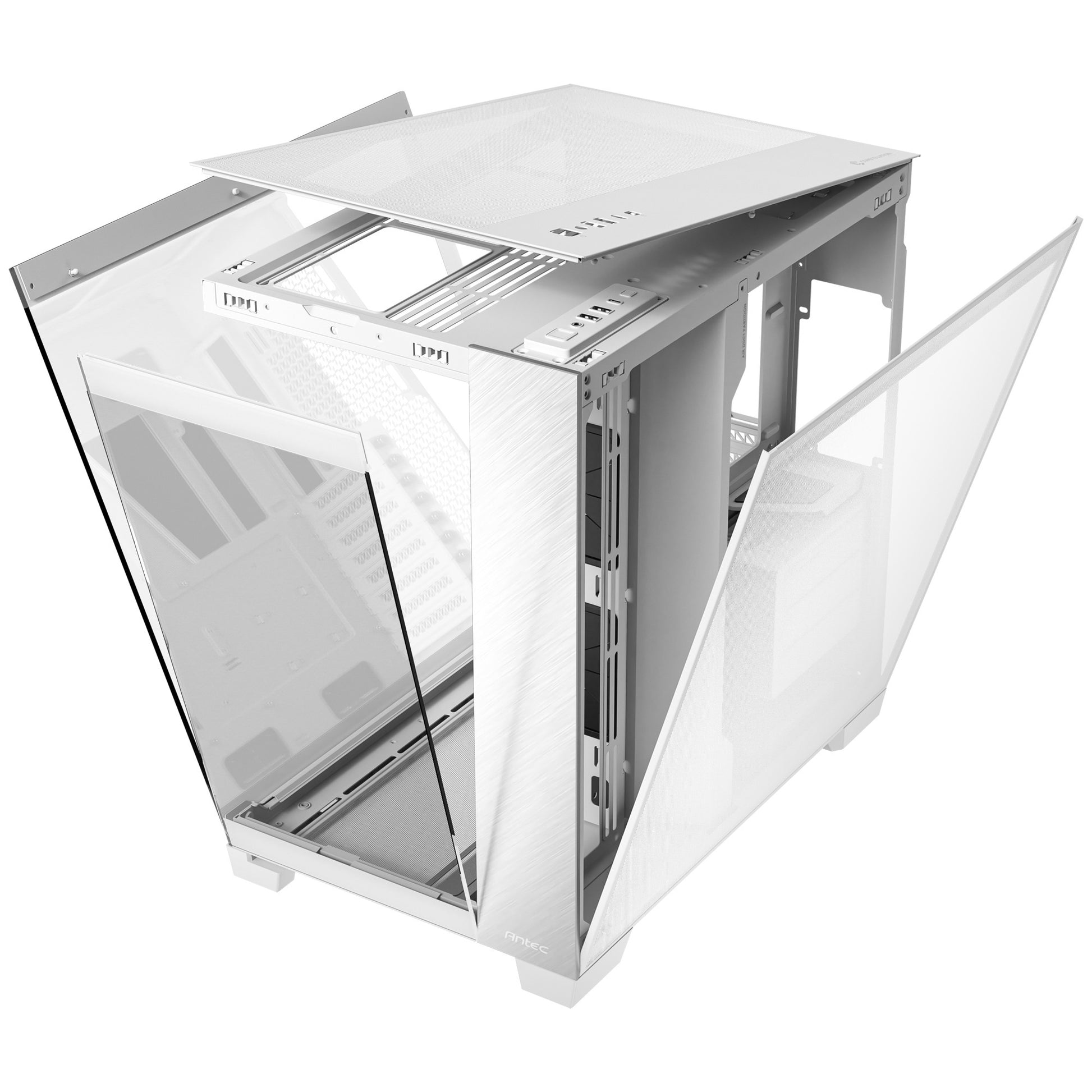 Antec c8 midi tower behuizing (wit zilver | 2x usb-a | 1x usb-c | tempered glass)