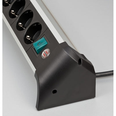 Brennenstuhl alu-office-line stekkerdoos met usb-laadfunctie 4-voudig schakel stekkerdoos