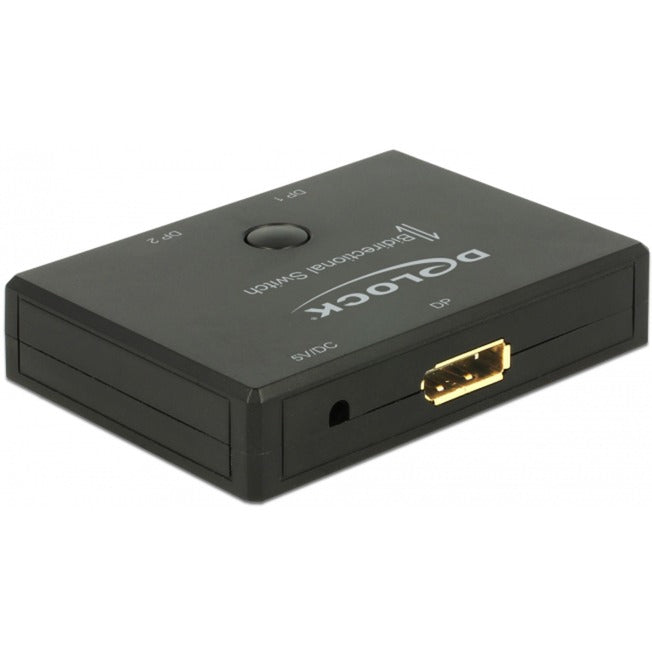 Delock displayport 2 - 1 switch bidirectional 4k 60 hz displayport switch (zwart)
