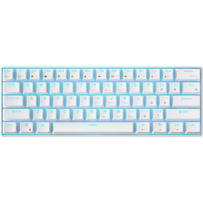 Royal kludge rk61 draadloos mechanisch toetsenbord, gaming toetsenbord (wit, us lay-out, brown switch, 60%, rgb, hot swap, 2.4 ghz usb-c bluetooth)