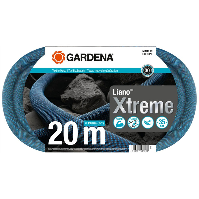 Gardena textielslang liano xtreme 19 mm (3 4”), 20 m (donkergrijs oranje)