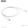 Club 3d usb-c 80gbps certified 240w 8k 240hz kabel (wit, 1.2m)