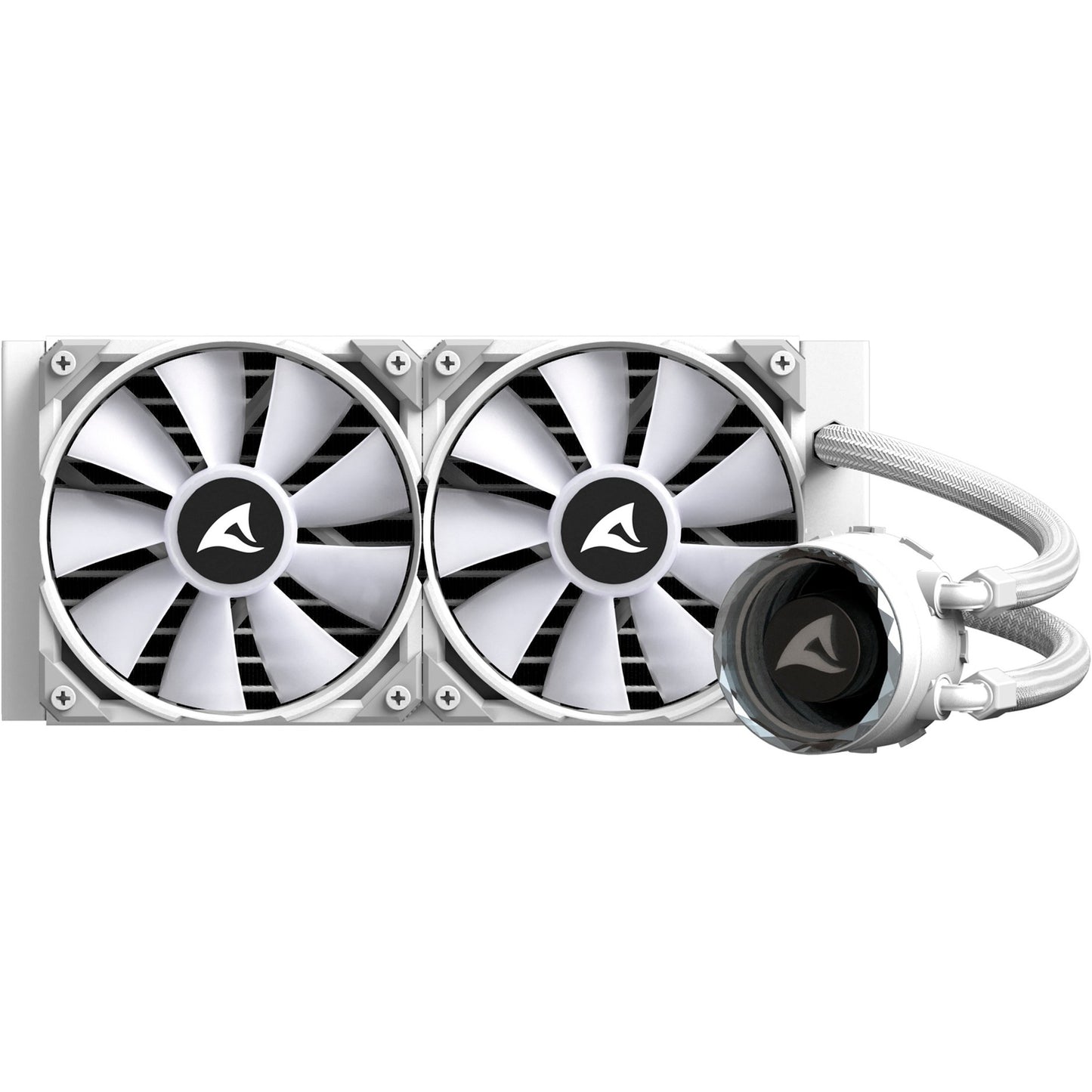 Sharkoon s80 rgb white waterkoeling (wit, 4-pins pwm fan-connector)