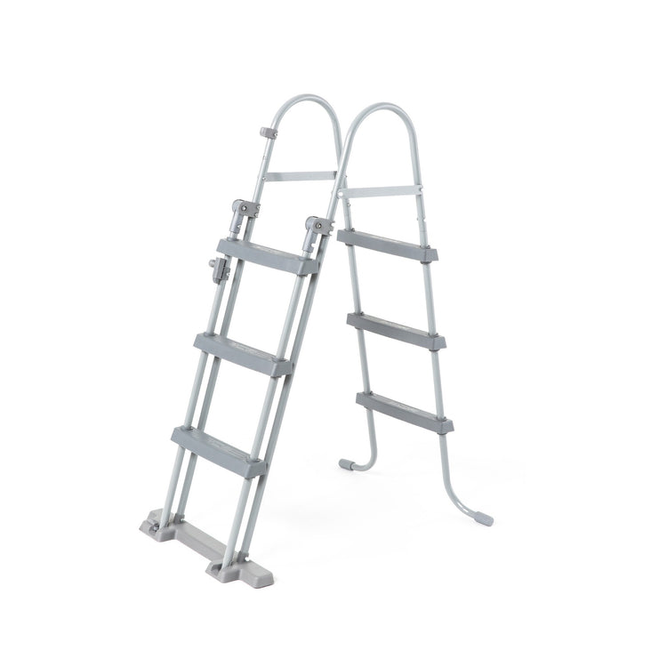 Bestway zwembad power steel set rechthoek rotan 404 (grijs, incl. filterpomp (220-240v) + ladder)