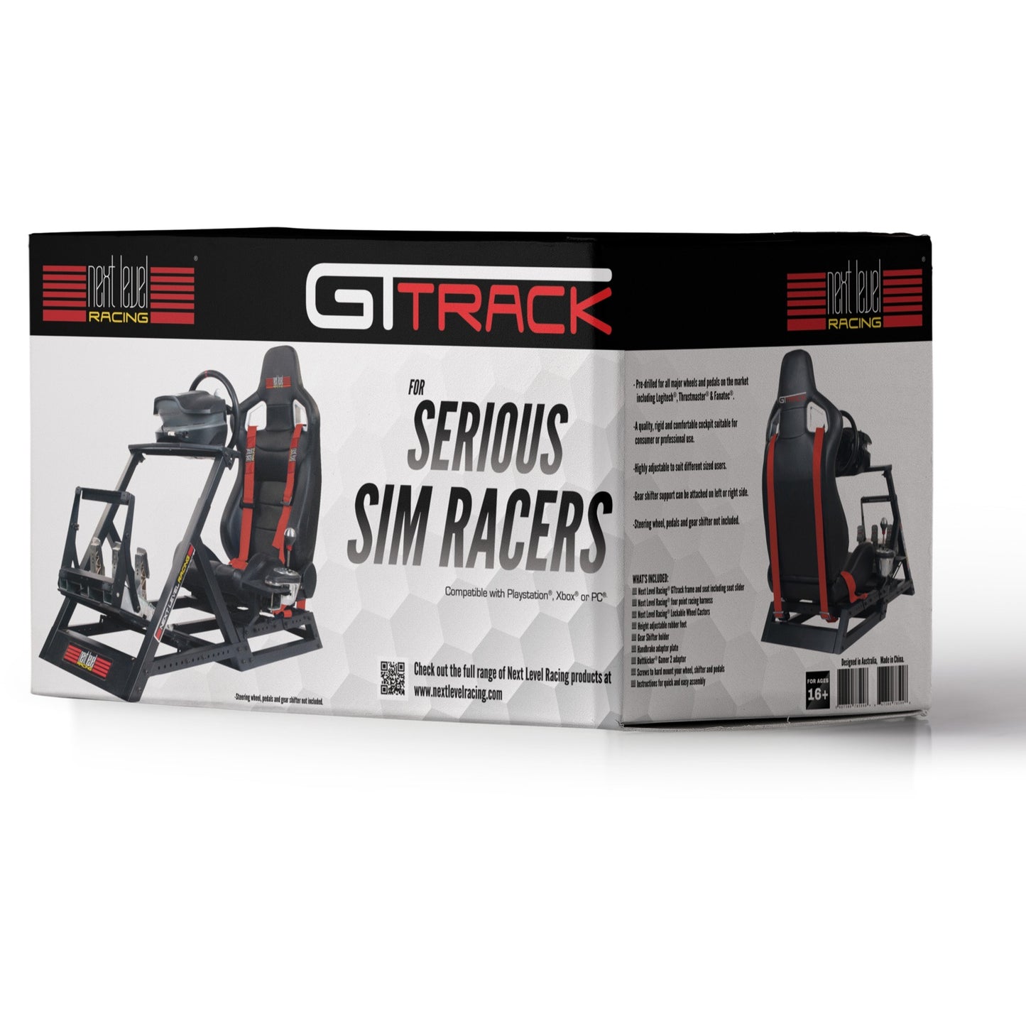 Next level racing gttrack simulator cockpit racing simulator (zwart)