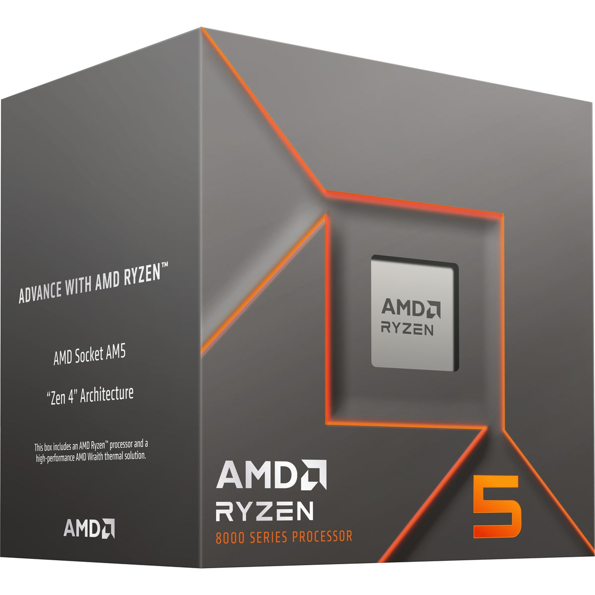Amd ryzen 5 8400f, 4,2 ghz (4,7 ghz turbo boost) socket am5 processor (unlocked, wraith stealth, boxed)