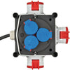 Brennenstuhl compacte rubberen stroomverdeler bsv 3 ls e 16 2 ip44 1 meter stekkerdoos (zwart, 3x geaard, 3x cee)