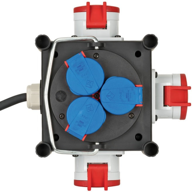 Brennenstuhl compacte rubberen stroomverdeler bsv 3 ls e 16 2 ip44 1 meter stekkerdoos (zwart, 3x geaard, 3x cee)
