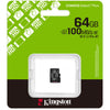 Kingston canvas select plus 64 gb microsdxc geheugenkaart (zwart, uhs-i u1, class 10, v10)