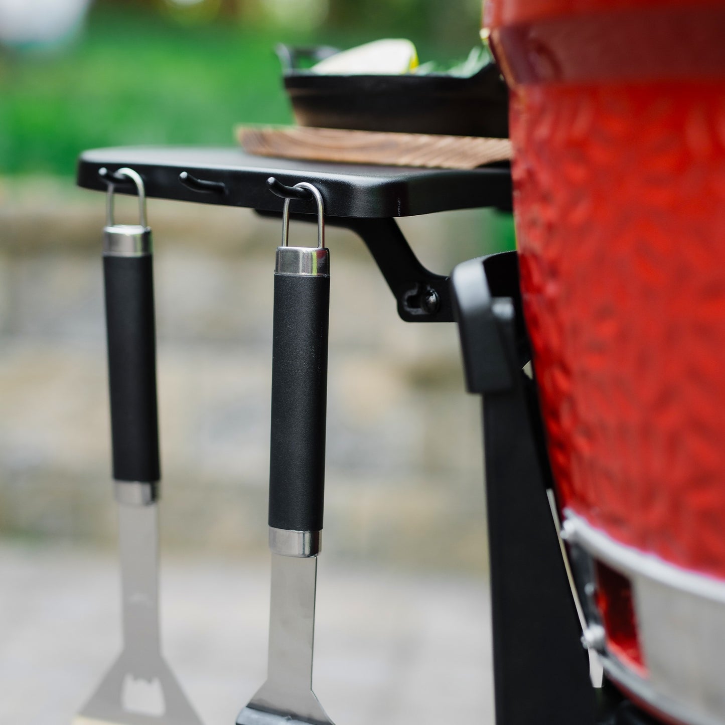 Kamado joe joe jr®-kar met zijtafels barbecuewagen (zwart)