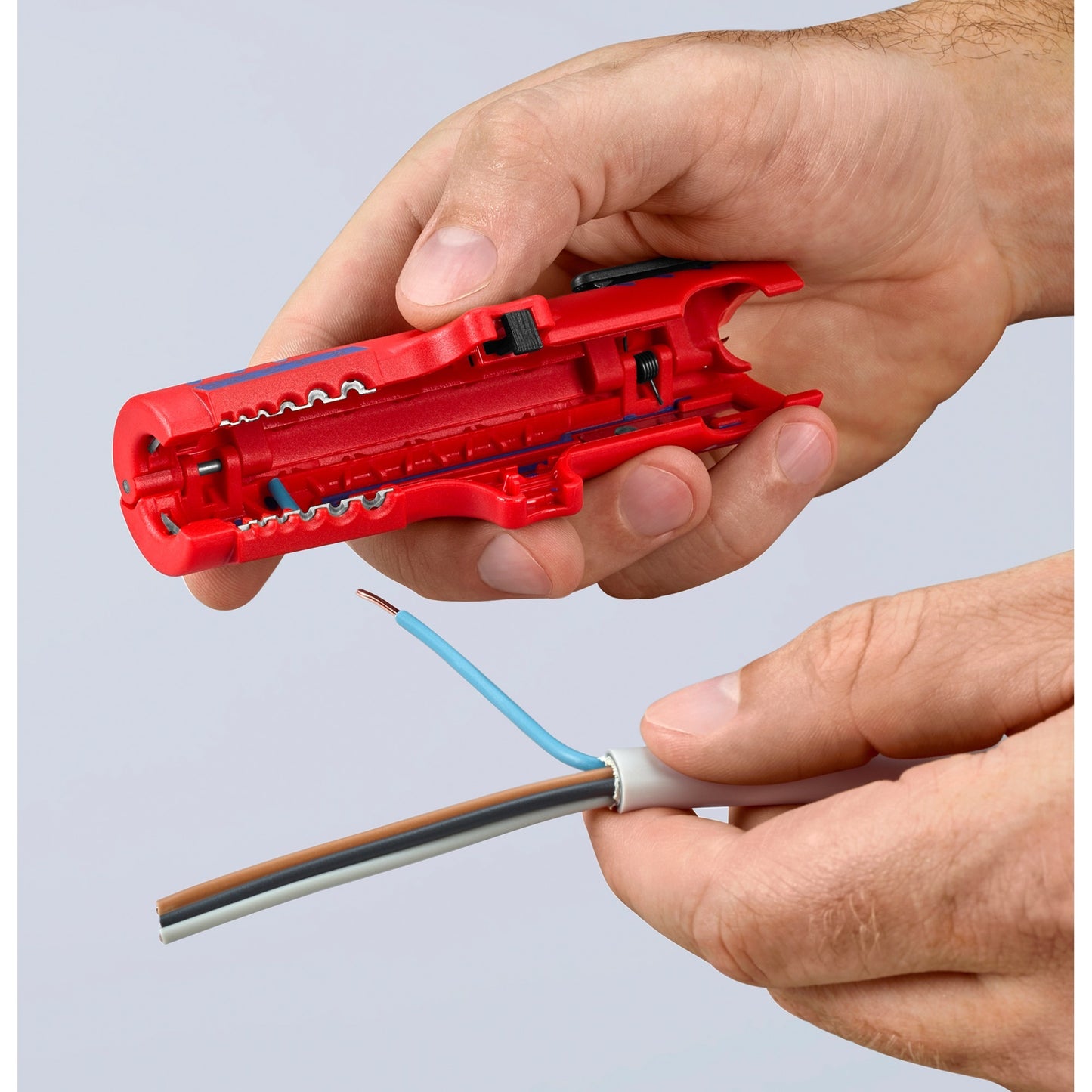 Knipex universele kabelstripper 1685125sb kabelstrip- ontmantelingsgereedschap (rood blauw)