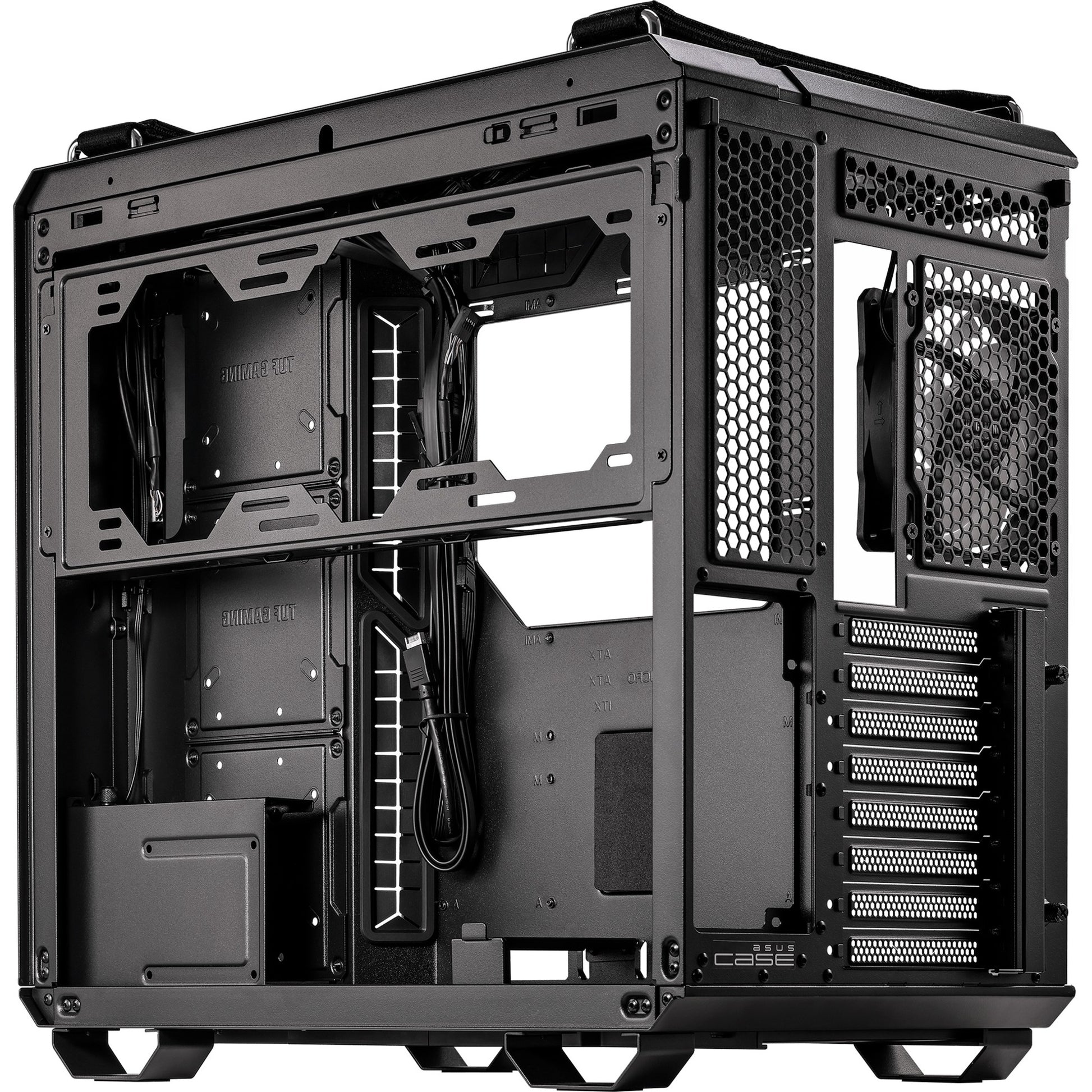 Asus tuf gaming gt502 plus midi tower behuizing (zwart | 2x usb-a | 1x usb-c | tempered glass)