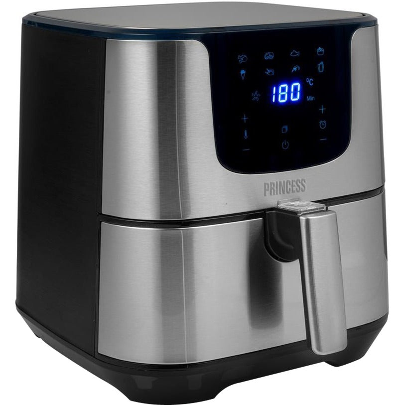 Princess 182060 digital aerofryer deluxe xxl heteluchtfriteuse (roestvrij staal zwart, 5,5 liter)