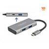Delock external usb 3.2 gen 2 usb type-c hub usb-hub (grijs)
